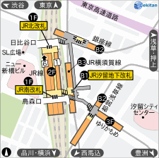 新橋 構内図 駅探