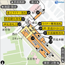 日暮里 構内図 駅探